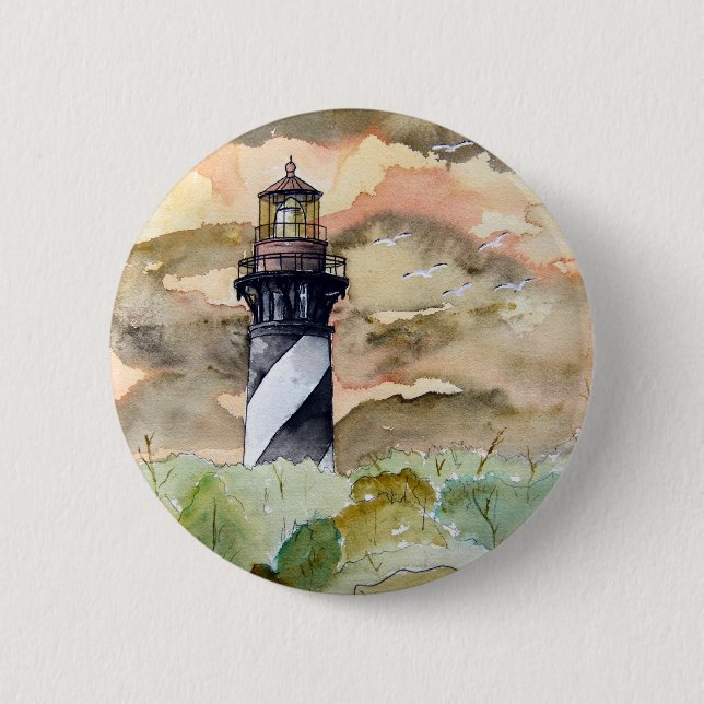 Leuchtturmmalerei St Augustine Florida Button (Vorderseite)