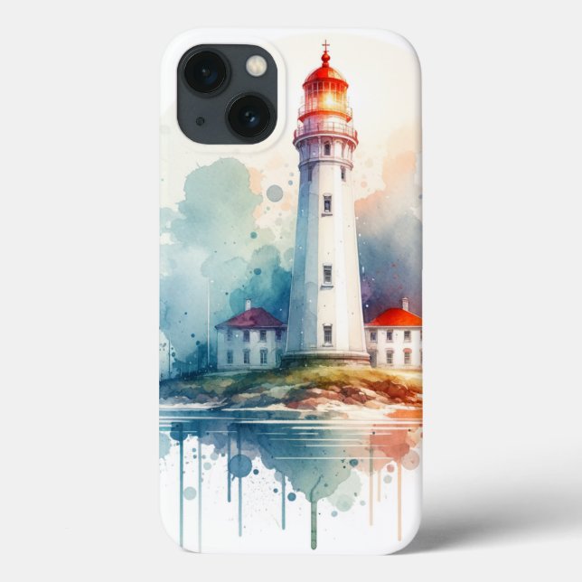 : Leuchtturmtelefon, Handy-Abdeckung an der Küste, Case-Mate iPhone Hülle (Rückseite)