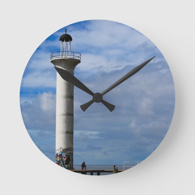 Leuchtturmuhr Runde Wanduhr (Vorderseite)