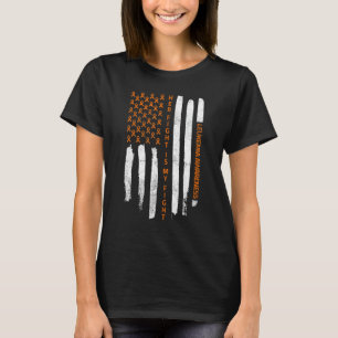 Leukämie 4. Juli Orange Awareness-Schleife Ameri T-Shirt