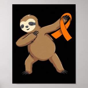 Leukämie Aufklärung Monat Orange Ribbon Dabbing Sl Poster