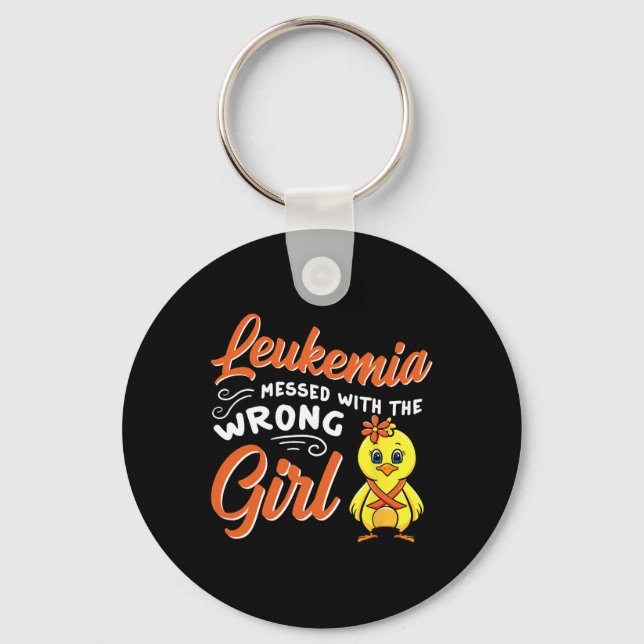 Leukämie aus den falschen Girl Chick Awarenes Schlüsselanhänger (Vorderseite)