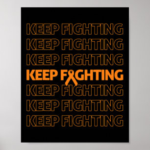 Leukämie Bewusstsein Behalten Kampf Orangen Band B Poster