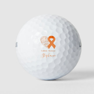 Leukämie Bewusstsein Blumenkohl Orangenband Gol Golfball