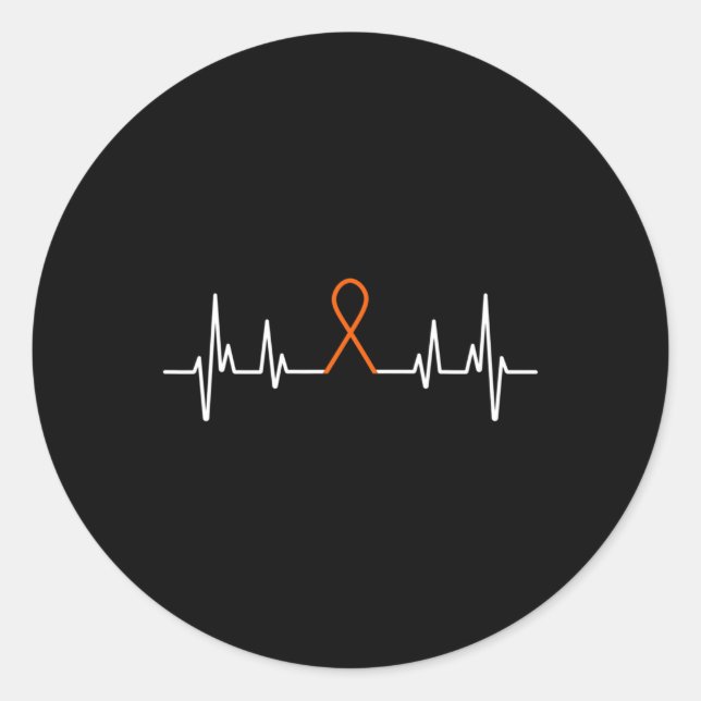 Leukämie Bewusstsein Blutes Krebs Orangen Bandonhö Runder Aufkleber (Vorderseite)