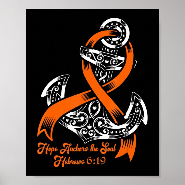 Leukämie Bewusstsein Hoffnung Anker des Souls Hebr Poster (Vorne)
