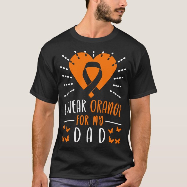 Leukämie Bewusstsein ich trage Orange für meinen V T-Shirt (Vorderseite)