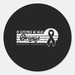 Leukämie-Bewusstsein im September Orange tragen Runder Aufkleber