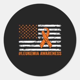 Leukämie Bewusstsein Monat Orange Ribbon USA Runder Aufkleber