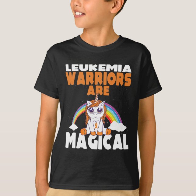 Leukämie Bewusstsein Niedlich Magisches Einhorn Bl T-Shirt (Vorderseite)