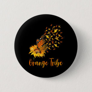 Leukämie Bewusstsein Sonnenblumen Butterfly Orange Button