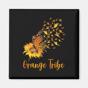 Leukämie Bewusstsein Sonnenblumen Butterfly Orange Magnet