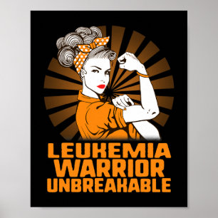 Leukämie Bewusstsein starke Warriorin Orange Rib Poster