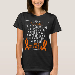Leukämie Bewusstsein zurück Orange Ribbon Cancer T-Shirt