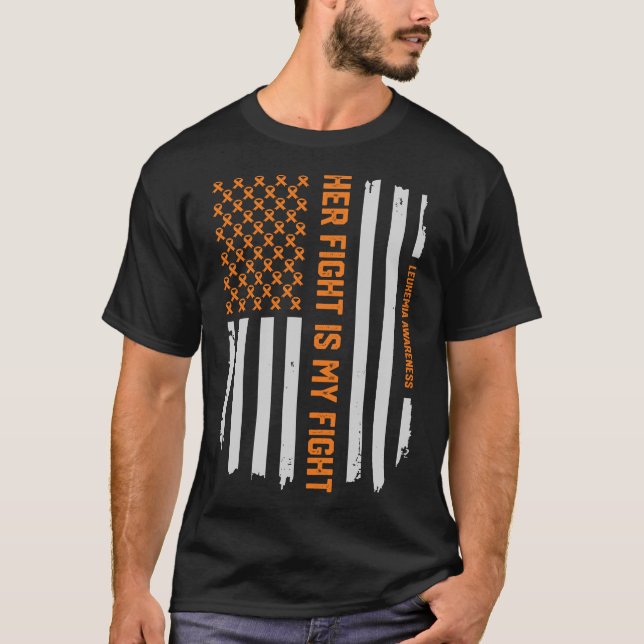 Leukämie-Bewusstseins-Band-amerikanische Flaggen-T T-Shirt (Vorderseite)