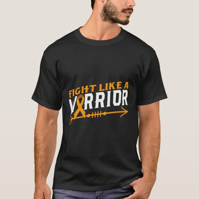 Leukämie Bewusstseinskampf wie ein Krieger-Blutkre T-Shirt (Vorderseite)