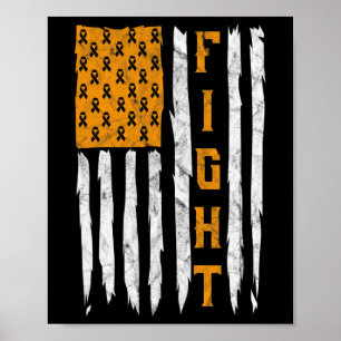 Leukämie-Bewusstseinsmonat Amerikanische Flagge Bl Poster