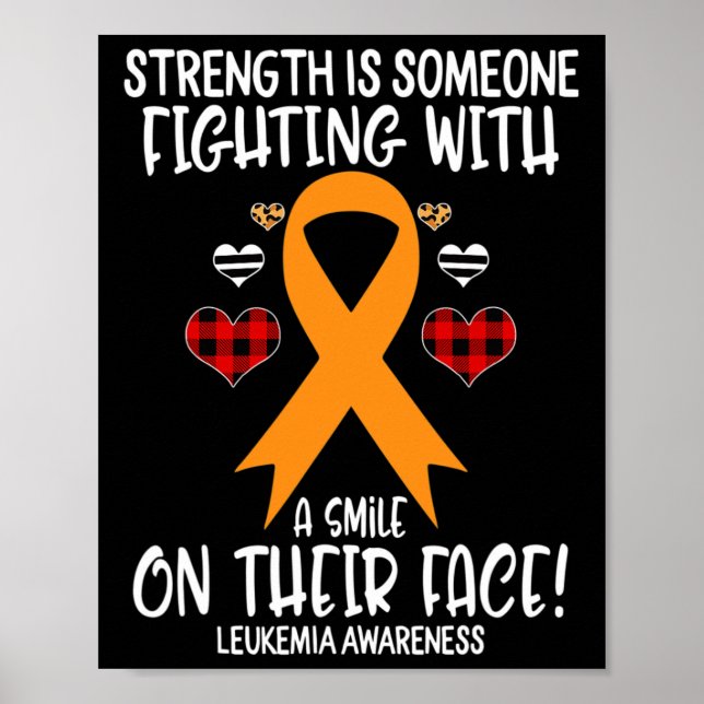 Leukämie Bewusstseinsstärke bekämpft mit Lächeln Poster (Vorne)