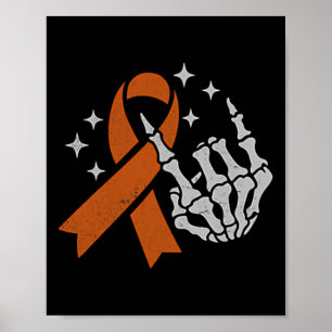 Leukämie-Blutkrebs-Bewusstsein Orange Band (2 S Poster