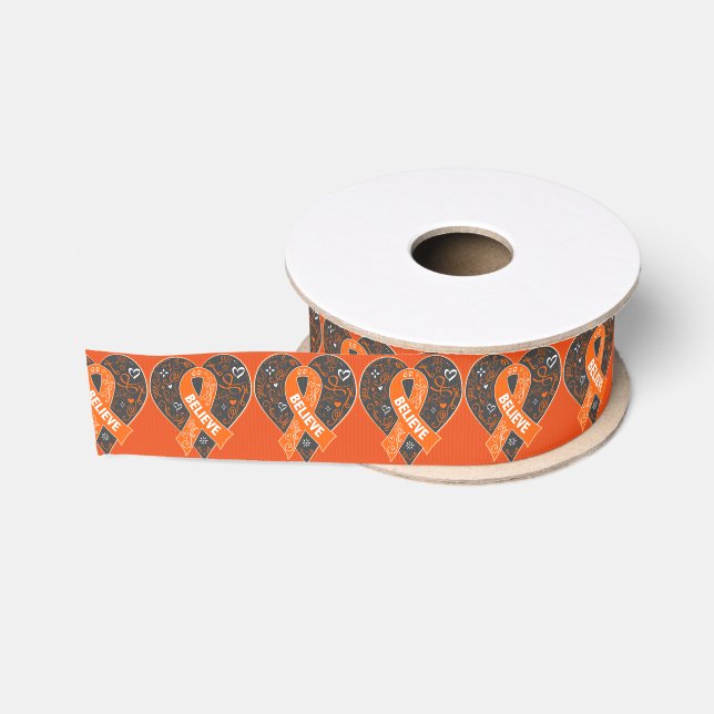 Leukämie glauben Band-Herzen Ripsband (Spule)