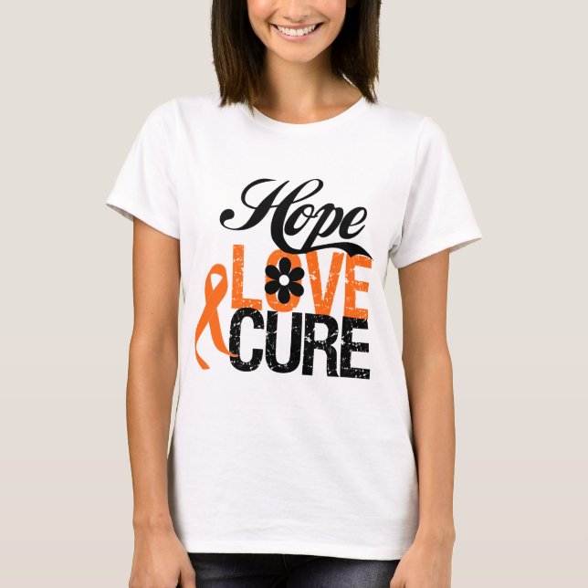LEUKÄMIE Hoffnungs-Liebe-Heilungs-Geschenke T-Shirt (Vorderseite)