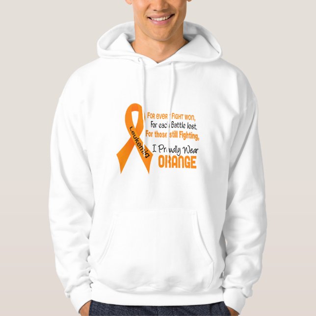 Leukämie I tragen stolz Orange Hoodie (Vorderseite)