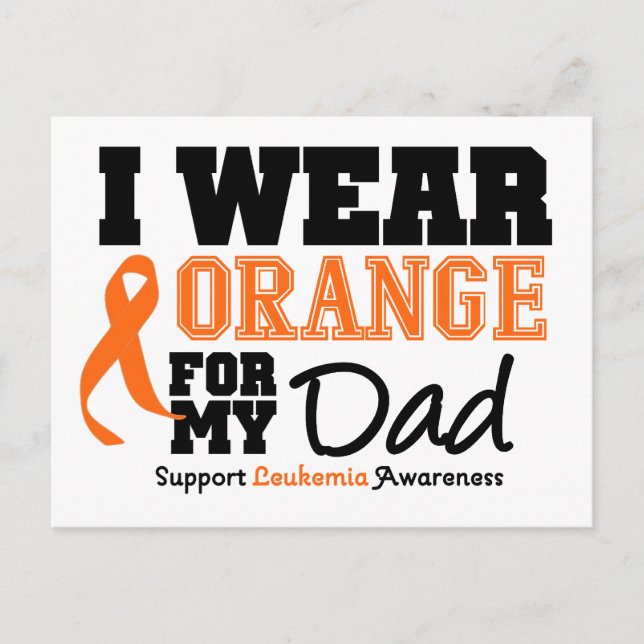 Leukämie ich trage Orange für den Vater Postkarte (Vorderseite)