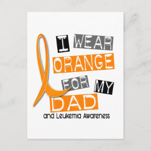 Leukämie Ich trage Orange für meinen Vater 37 Postkarte