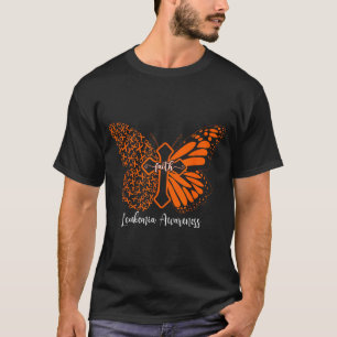 Leukämie-Krebs-Bewusstsein Glaubensschmetterlingsk T-Shirt