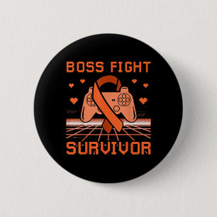 Leukämie-Krebs-Bewusstseins-Boss-Fight-Überlebende Button