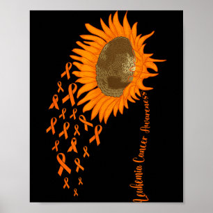 Leukämie-Krebsbewusstsein orangefarbenes Band Sonn Poster