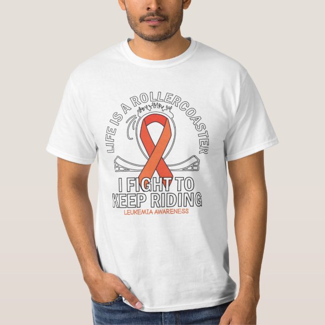 Leukämie Krebsbewusstsein Orangenband T-Shirt (Vorderseite)