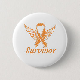 Leukämie - Krebsbewusstsein - Orangengelflügel Button