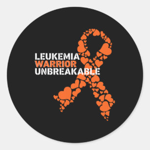 Leukämie Krieger unzerbrechliches T-Shirt Blutkreb Runder Aufkleber