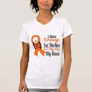 Leukämie-orange Band-Held meine Nichte T-Shirt