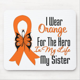 Leukämie-orange Band-Held meine Schwester Mousepad