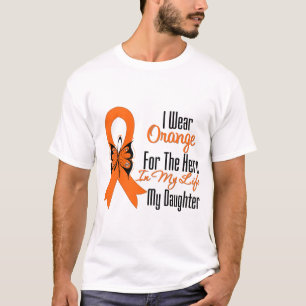 Leukämie-orange Band-Held meine Tochter T-Shirt