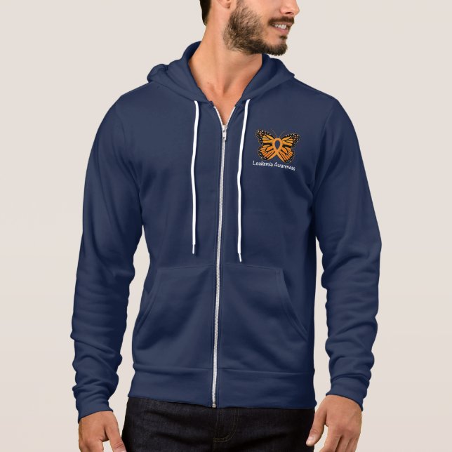 Leukämie-Schmetterlings-Bewusstseins-Band Hoodie (Vorderseite)