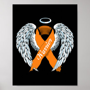 Leukämie Sensibilisierungskampagne Orange Ribbon u Poster