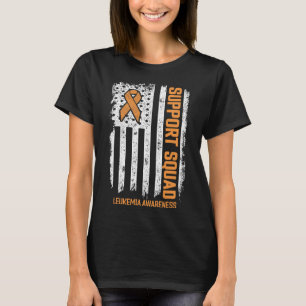 Leukämie Survivor Flag Unterstützung Quadrat Leukä T-Shirt
