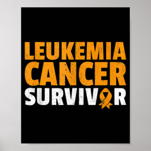Leukämie Tumorüberlebung Orangefarbene Bekanntheit Poster