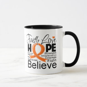 Leukämie-typografische Glauben-Liebe-Hoffnung Tasse