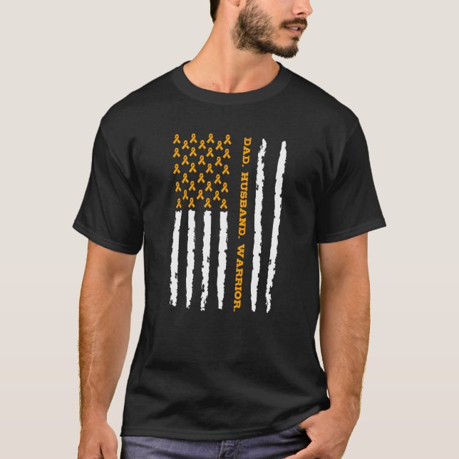 Leukämie Vater Husband Warrior T-Shirt (Vorderseite)