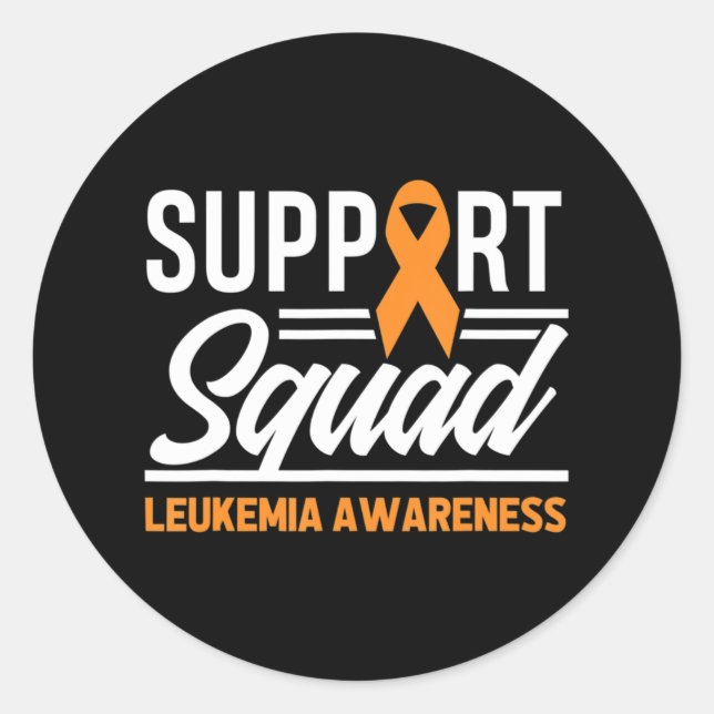 Leukämie Warrior Support Squad Leukämie Runder Aufkleber (Vorderseite)