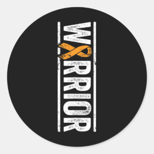Leukämie Warrior - Vertikale Orangenkrebserkrankun Runder Aufkleber