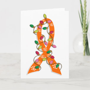 Leukämie-Weihnachtslicht-Band Feiertagskarte