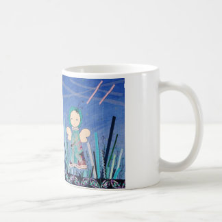 leuke drinkbeker traf klein grappig engeltje blauw kaffeetasse
