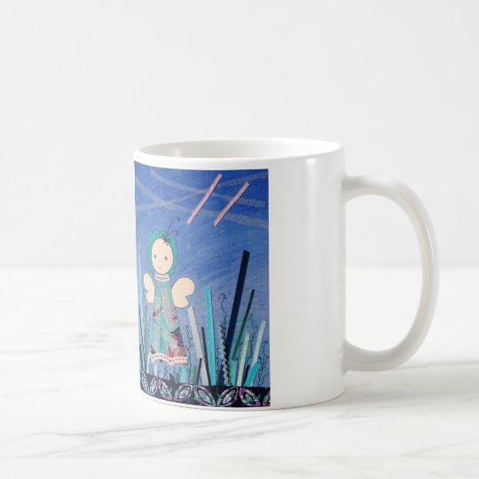 leuke drinkbeker traf klein grappig engeltje blauw kaffeetasse