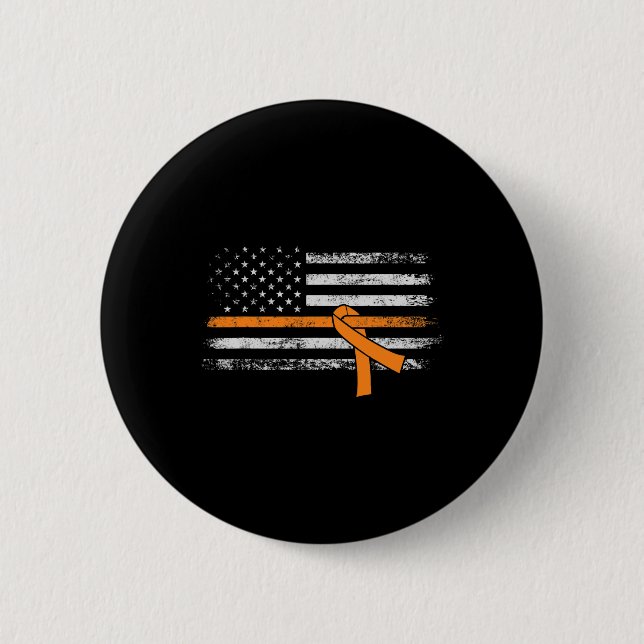 Leukemia Awareness American Flag Button (Vorderseite)