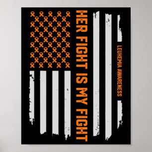 Leukemia Awareness American Flag T-Shirt Gift Poster